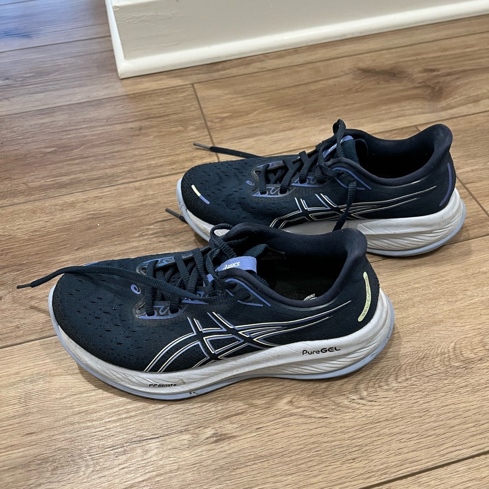 Asics Black and White Athletic Shoes